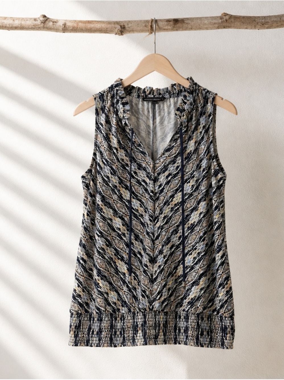 Whbm Aztec V-Neck Printed Blouse
